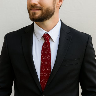 Benzeenmolecuulpatroon rood stropdas