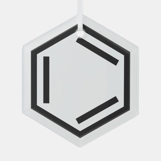 BENZEENRING SYMBOOL GLAS ORNAMENT (Voorkant)