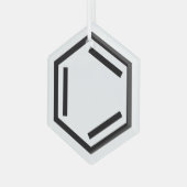 BENZEENRING SYMBOOL GLAS ORNAMENT (Voorkant links)