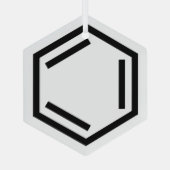 BENZEENRING SYMBOOL GLAS ORNAMENT (Achterkant)