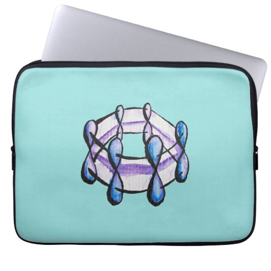 Benzene Molecule Organic Chemistry Student Teacher Laptop Sleeve (Voorkant)