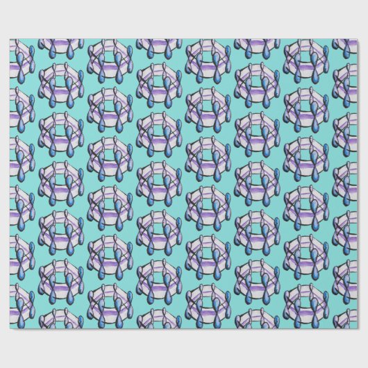 Benzene Molecule Pattern Organic Chemistry Art Cadeaupapier (Vlak)