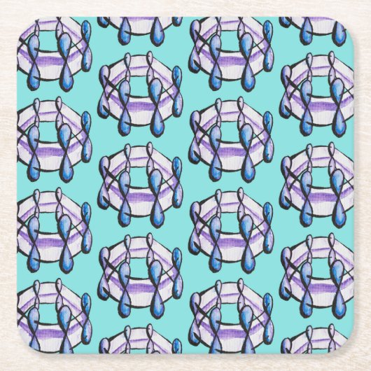 Benzene Molecule Pattern Organic Chemistry Art Kartonnen Onderzetters (Voorkant)