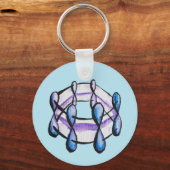 Benzene Molecule QR Code Organic Chemistry Science Sleutelhanger (Voorkant)