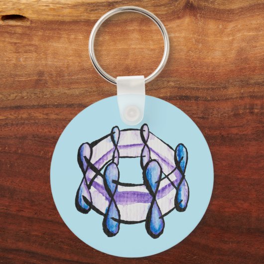 Benzene Molecule QR Code Organic Chemistry Science Sleutelhanger (Voorkant)