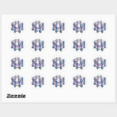 Benzene Molecule Waterverf Organic Chemistry Art Ronde Sticker (Vel)