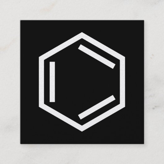 BENZENE RING SYMBOL VIERKANTE VISITEKAARTJE (Voorkant)