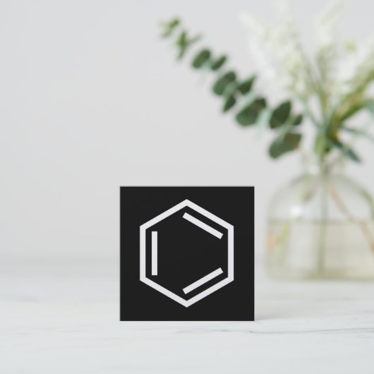 BENZENE RING SYMBOL VIERKANTE VISITEKAARTJE (Staand voorkant)