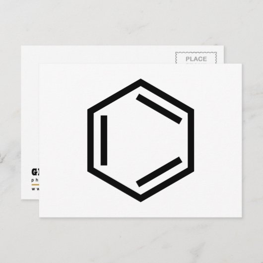 BENZENE RING SYMBOOL BRIEFKAART (Voorkant / Achterkant)