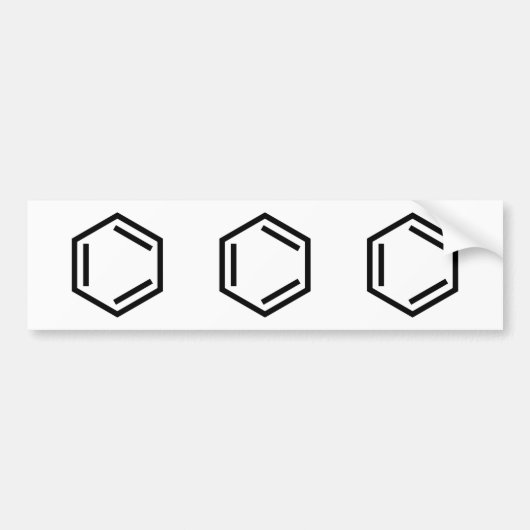 BENZENE RING SYMBOOL BUMPERSTICKER (Voorkant)