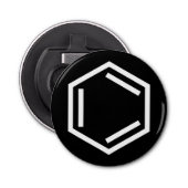 BENZENE RING SYMBOOL BUTTON FLESOPENER (Voorkant)
