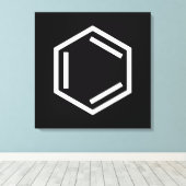 BENZENE RING SYMBOOL CANVAS AFDRUK (Insitu (Houten vloer))
