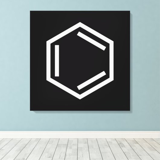BENZENE RING SYMBOOL CANVAS AFDRUK (Insitu (Houten vloer))