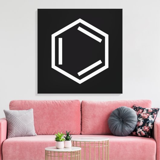 BENZENE RING SYMBOOL CANVAS AFDRUK (Insitu (Woonkamer))