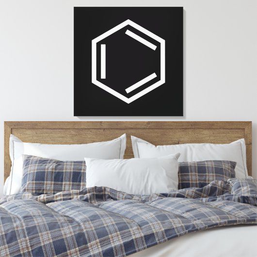 BENZENE RING SYMBOOL CANVAS AFDRUK (Insitu (Slaapkamer))