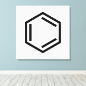 BENZENE RING SYMBOOL CANVAS AFDRUK (Insitu (Houten vloer))