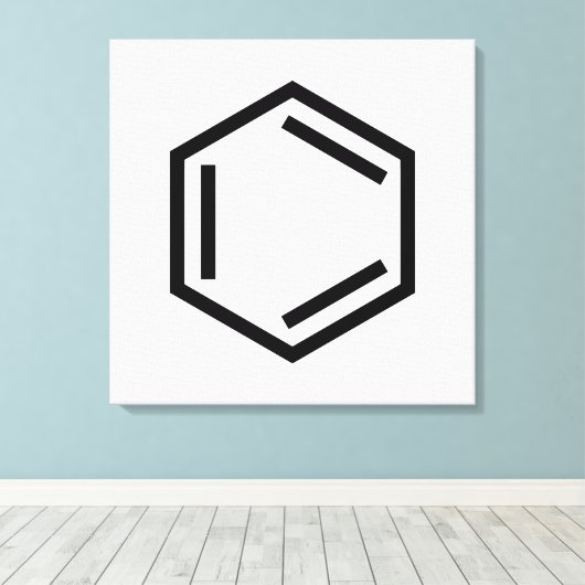 BENZENE RING SYMBOOL CANVAS AFDRUK (Insitu (Houten vloer))