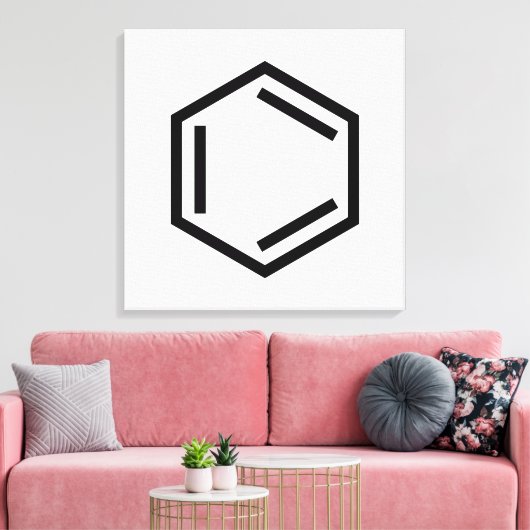 BENZENE RING SYMBOOL CANVAS AFDRUK (Insitu (Woonkamer))
