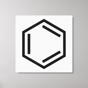 BENZENE RING SYMBOOL CANVAS AFDRUK