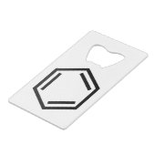 BENZENE RING SYMBOOL CREDITKAART FLESSENOPENER (Achterkant Gekanteld)