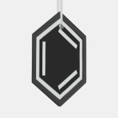 BENZENE RING SYMBOOL GLAS ORNAMENT (Voorkant Rechts)