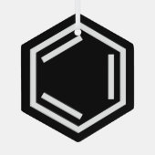 BENZENE RING SYMBOOL GLAS ORNAMENT (Achterkant)