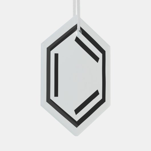 BENZENE RING SYMBOOL GLAS ORNAMENT (Voorkant Rechts)