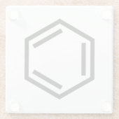 BENZENE RING SYMBOOL GLAZEN ONDERZETTER (Achterkant)
