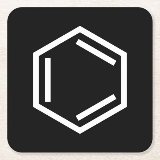 BENZENE RING SYMBOOL KARTONNEN ONDERZETTERS (Voorkant)