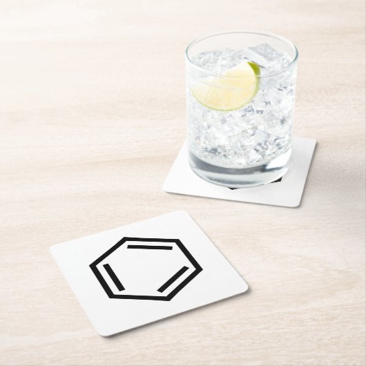 BENZENE RING SYMBOOL KARTONNEN ONDERZETTERS (Insitu)