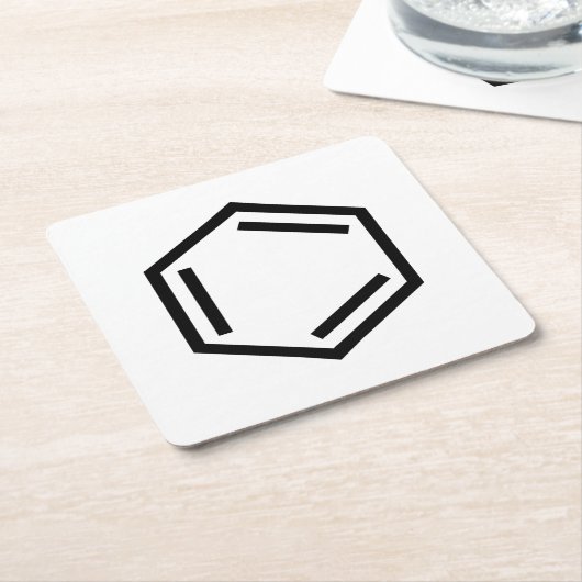 BENZENE RING SYMBOOL KARTONNEN ONDERZETTERS (Schuin)
