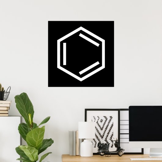 BENZENE RING SYMBOOL POSTER (Thuiskantoor)