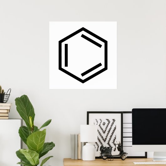 BENZENE RING SYMBOOL POSTER (Thuiskantoor)