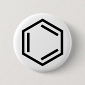 BENZENE RING SYMBOOL RONDE BUTTON 5,7 CM (Voorkant)