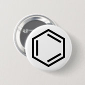BENZENE RING SYMBOOL RONDE BUTTON 5,7 CM (Voorkant /achterkant)