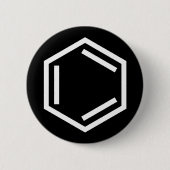 BENZENE RING SYMBOOL RONDE BUTTON 5,7 CM (Voorkant)
