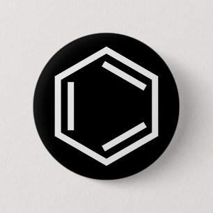 BENZENE RING SYMBOOL RONDE BUTTON 5,7 CM
