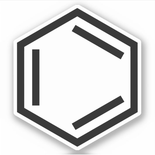 BENZENE RING SYMBOOL STICKER (Voorkant)