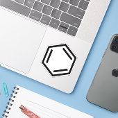 BENZENE RING SYMBOOL STICKER (Laptop met iPhone)