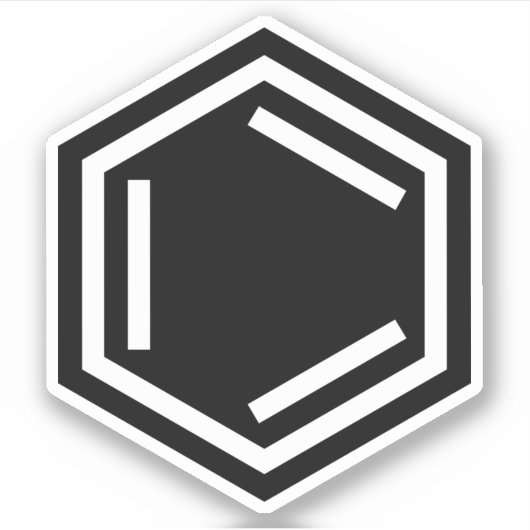 BENZENE RING SYMBOOL STICKER (Voorkant)