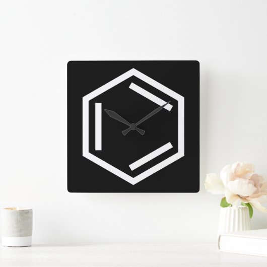 BENZENE RING SYMBOOL VIERKANTE KLOK (Huis)