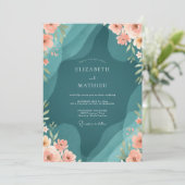 Benzine Abrikoos Ranunculus Eucalyptus Bruiloft Kaart (Staand voorkant)