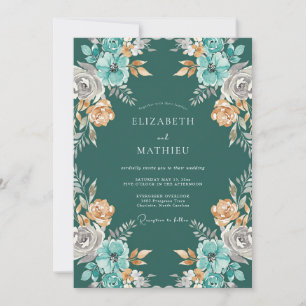 Benzine Amber Ranunculus Eucalyptus Bruiloft Kaart