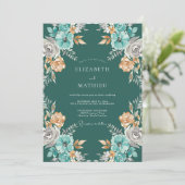 Benzine Amber Ranunculus Eucalyptus Bruiloft Kaart (Staand voorkant)