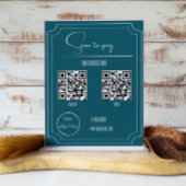 Benzine blauw 2 QR code boutique scan te betalen Poster