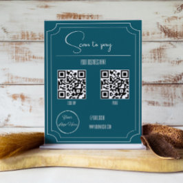 Benzine blauw 2 QR code boutique scan te betalen Poster