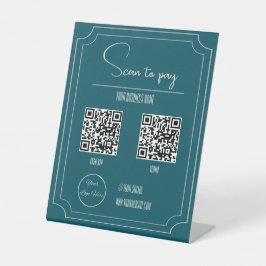 Benzine blauw 2 QR codes zakelijke scan te betalen Reclamebord Met Voetstuk