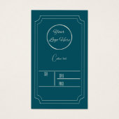 Benzine blauw met logo boutique product prijs labe visitekaartje (Voorkant)