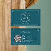 benzine blauw QR code boetiek Visitekaartje