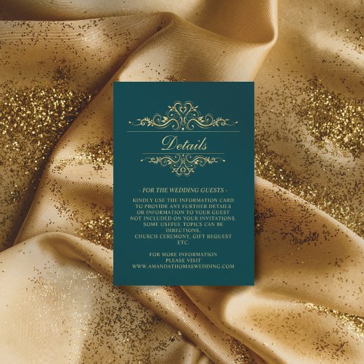 Benzine groen Golden Lijst Wedding Enclosure Kaart